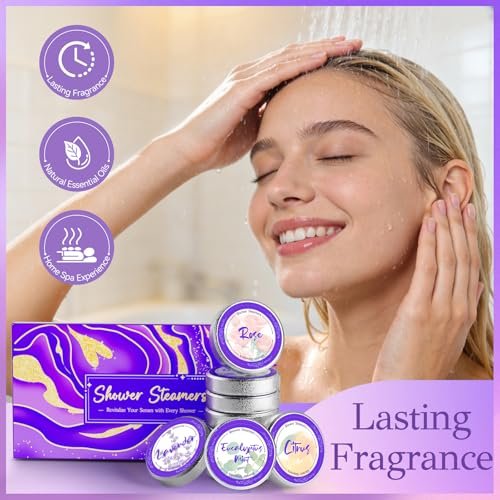 8 Pcs Shower Steamers Aromatherapy: Birthday Gifts for Women, Mother's Day Gifts, Self Care with Natural Essential Oils - Futricy - görsel 7
