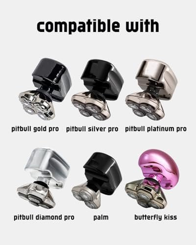 Skull Shaver Replacement Heads Mini for Pitbull Gold PRO - 3 Pack Long-Lasting Blades with Cleaning Brushes - görsel 4