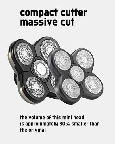 Skull Shaver Replacement Heads Mini for Pitbull Gold PRO - 3 Pack Long-Lasting Blades with Cleaning Brushes