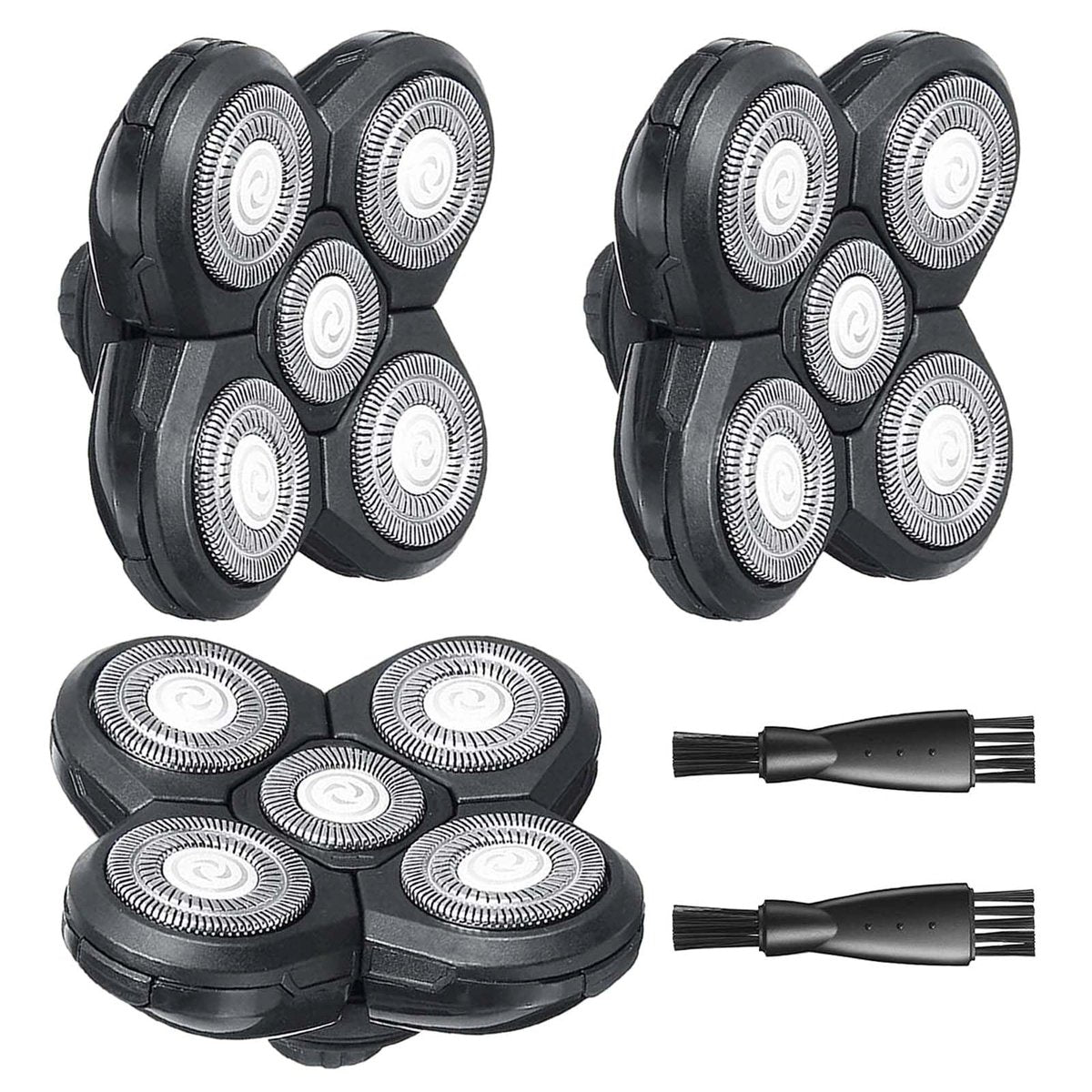 Skull Shaver Replacement Heads Mini for Pitbull Gold PRO - 3 Pack Long-Lasting Blades with Cleaning Brushes - görsel 1