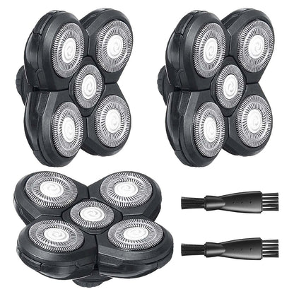 Skull Shaver Replacement Heads Mini for Pitbull Gold PRO - 3 Pack Long-Lasting Blades with Cleaning Brushes