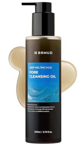 BRMUD Deep Melting Mud Pore Cleansing Oil - Gentle Makeup Remover & Facial Cleanser with Boryeong Mud, Sunflower Seed & 7 Fermented Oils - Vegan & Non-Comedogenic Korean Skincare (6.76 fl oz) Avelisse
