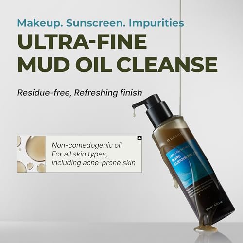 BRMUD Deep Melting Mud Pore Cleansing Oil - Gentle Makeup Remover & Facial Cleanser with Boryeong Mud, Sunflower Seed & 7 Fermented Oils - Vegan & Non-Comedogenic Korean Skincare (6.76 fl oz) Avelisse