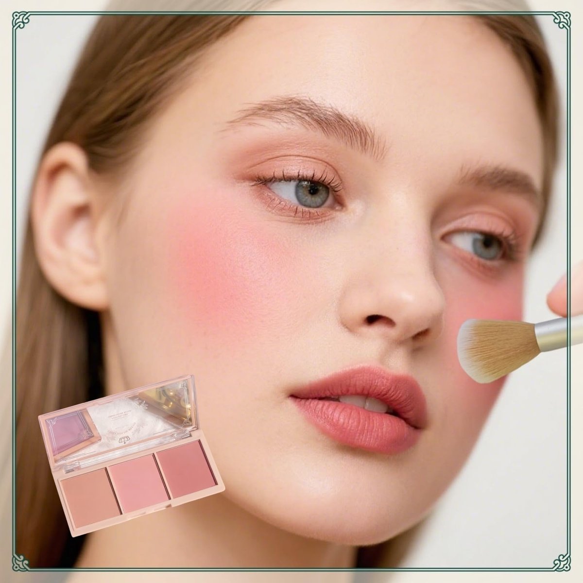 3-in-1 Matte Powder Blush Palette with Pro Brush – Versatile Face Makeup Contour Kit for All Skin Tones – Long-Lasting, Blendable Cheek Color Trio – Travel Size for Natural Beauty - görsel 11