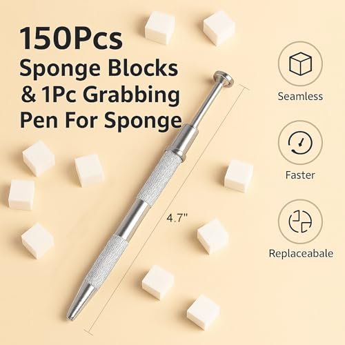 150PCS Nail Sponges for Ombre Nail Art with 1 Grab Pen – Gradient Nail Art Tool Set with Storage Case – DIY Nail Design Accessories for Salon & Home Use - görsel 4