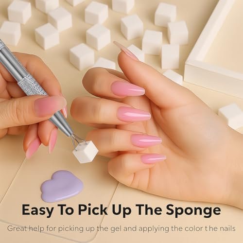 150PCS Nail Sponges for Ombre Nail Art with 1 Grab Pen – Gradient Nail Art Tool Set with Storage Case – DIY Nail Design Accessories for Salon & Home Use - görsel 8