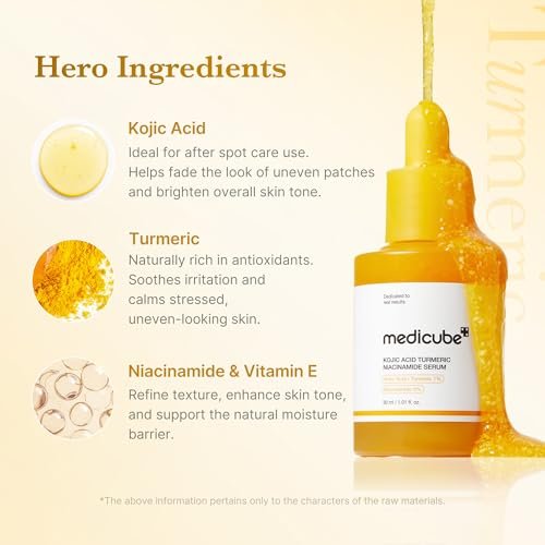 Medicube Kojic Acid Turmeric Clarifying & Balancing Capsule Serum for Troubled Skin – Soothing & Brightening Facial Serum with Niacinamide & Glow Capsules for Hydration and Barrier Support, 1.01 fl.oz - görsel 6