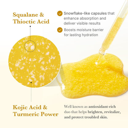 Medicube Kojic Acid Turmeric Clarifying & Balancing Capsule Serum for Troubled Skin – Soothing & Brightening Facial Serum with Niacinamide & Glow Capsules for Hydration and Barrier Support, 1.01 fl.oz