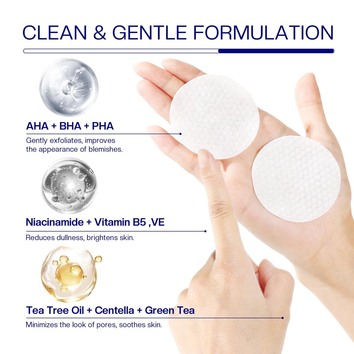 Morovan Glycolic Acid Pads 30%: Dual-Sided Face Exfoliator for Blemishes and Deep Cleaning, Clarifying Skin Tone, At-Home Peel, 65 Pads Avelisse