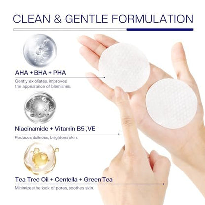 Morovan Glycolic Acid Pads 30%: Dual-Sided Face Exfoliator for Blemishes and Deep Cleaning, Clarifying Skin Tone, At-Home Peel, 65 Pads Avelisse