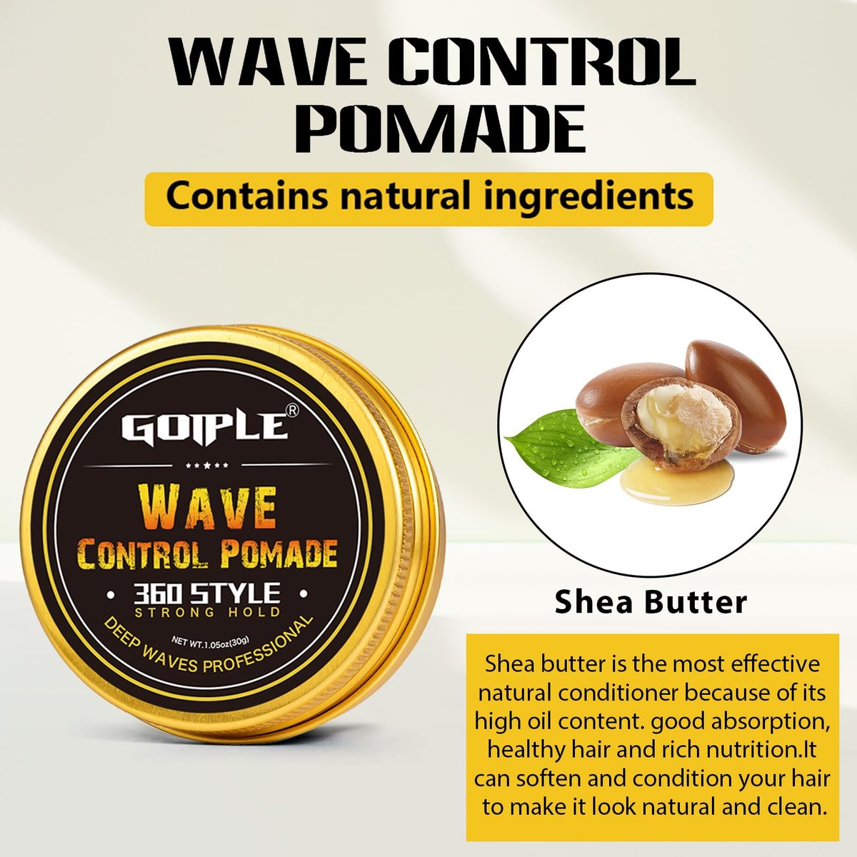 360 Wave Pomade Soap Shampoo Bar & Wooden Holder for Men - Strong Hold Easy Wash Training Hair Cream with Silky Satin Durag & Waves Cap Kit for Black Hair Avelisse
