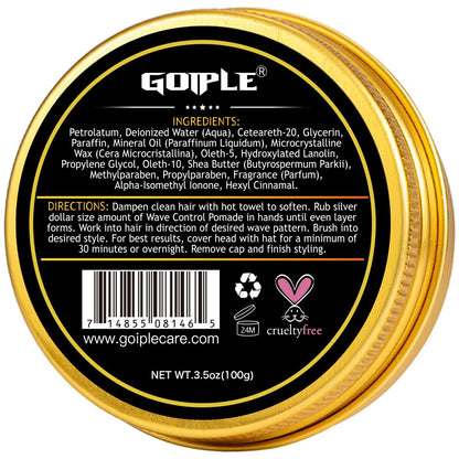 360 Wave Pomade Soap Shampoo Bar & Wooden Holder for Men - Strong Hold Easy Wash Training Hair Cream with Silky Satin Durag & Waves Cap Kit for Black Hair Avelisse