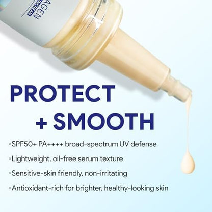 SEYOUL T-Collagen Sunscreen Serum SPF50+ – Lightweight UV Defense, No White Cast, Collagen + Stem-Cell Complex for Sensitive Skin (4 Bottles) Avelisse