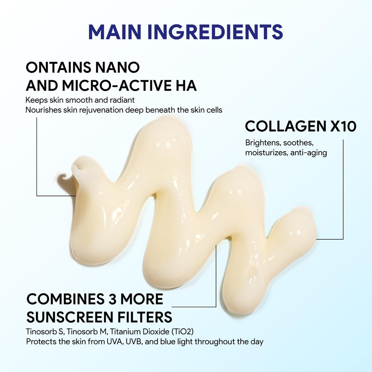SEYOUL T-Collagen Sunscreen Serum SPF50+ – Lightweight UV Defense, No White Cast, Collagen + Stem-Cell Complex for Sensitive Skin (4 Bottles) Avelisse
