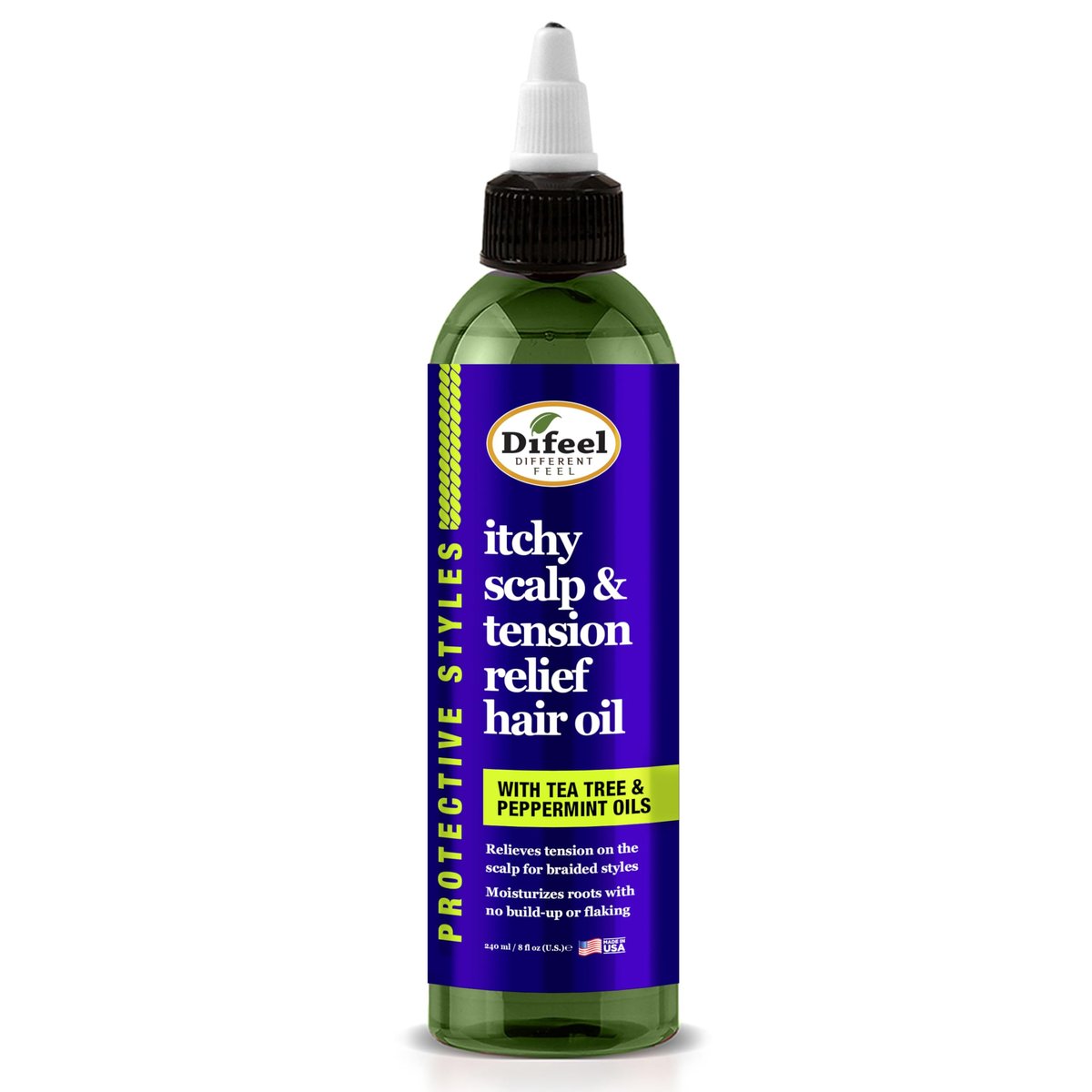 Difeel Itchy Scalp & Tension Relief Hair Oil with Tea Tree & Peppermint Oils for Braided Styles 8 oz - görsel 1