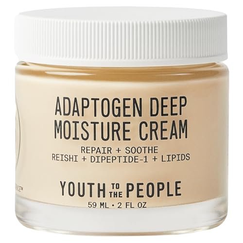 Youth To The People Adaptogen Repairing Face Moisturizer - Peptides for Sensitive + Dry Skin, 24 HR Hydration, Reduces Redness + Soothes Skin Barrier, Non-Comedogenic, Fragrance-Free - 2 fl oz Avelisse