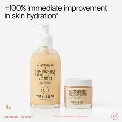 Youth To The People Adaptogen Repairing Face Moisturizer - Peptides for Sensitive + Dry Skin, 24 HR Hydration, Reduces Redness + Soothes Skin Barrier, Non-Comedogenic, Fragrance-Free - 2 fl oz Avelisse