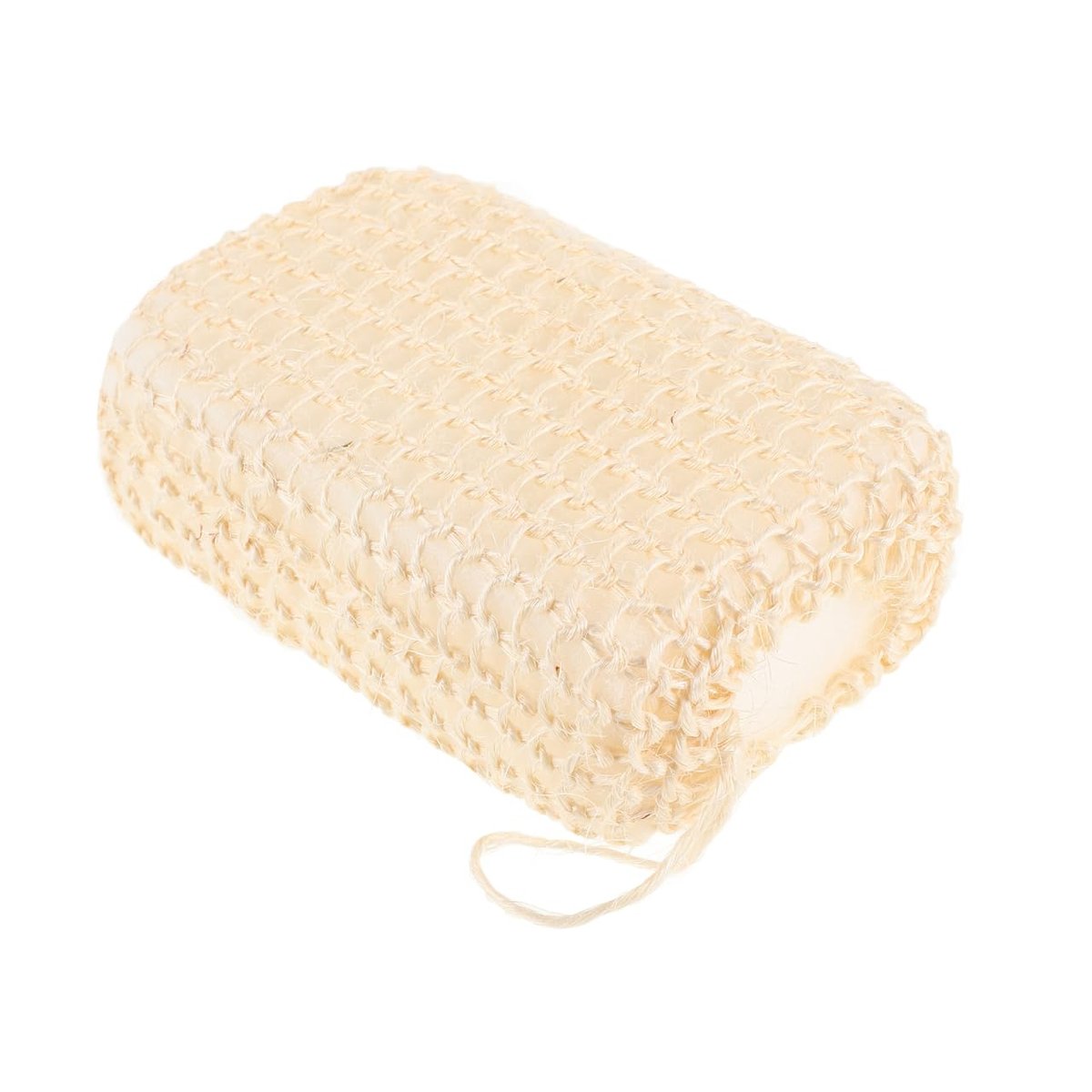 PartyKindom Natural Jute Bath Sponge – Exfoliating Shower Scrubber for Body Cleansing, 1-Pack, Beige - görsel 1