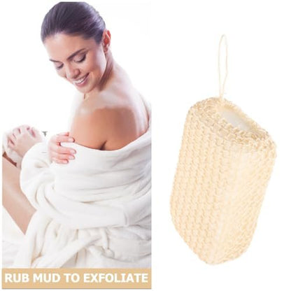 PartyKindom Natural Jute Bath Sponge – Exfoliating Shower Scrubber for Body Cleansing, 1-Pack, Beige