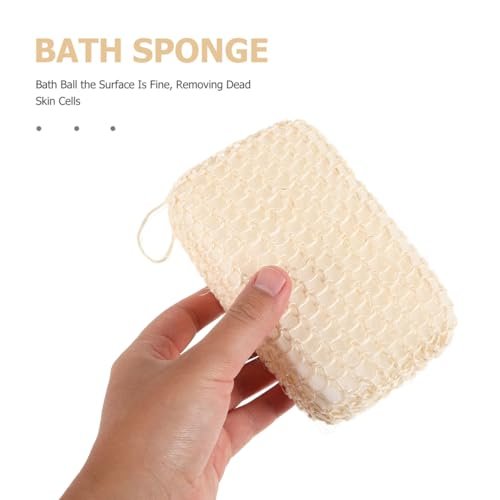 PartyKindom Natural Jute Bath Sponge – Exfoliating Shower Scrubber for Body Cleansing, 1-Pack, Beige - görsel 12