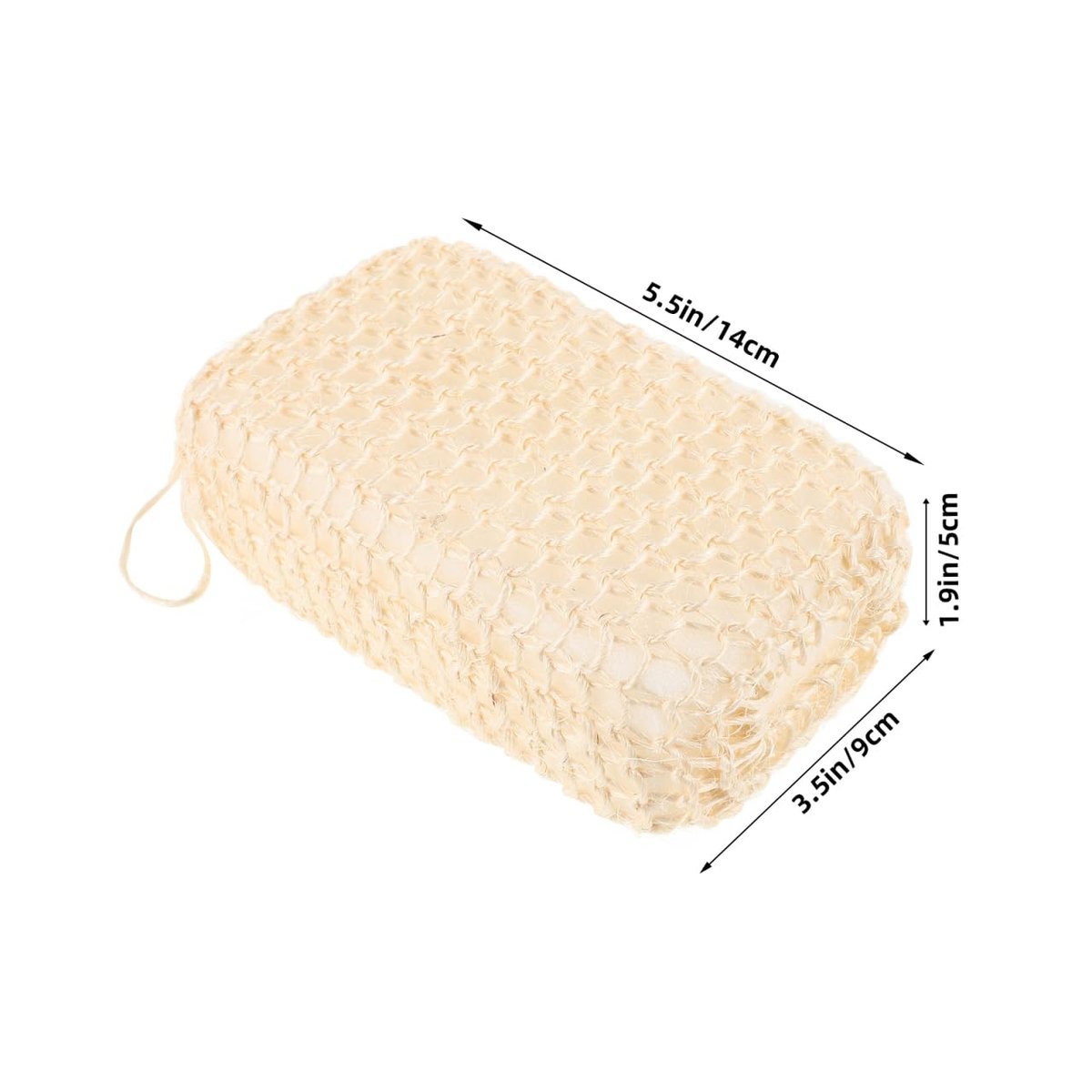 PartyKindom Natural Jute Bath Sponge – Exfoliating Shower Scrubber for Body Cleansing, 1-Pack, Beige - görsel 5