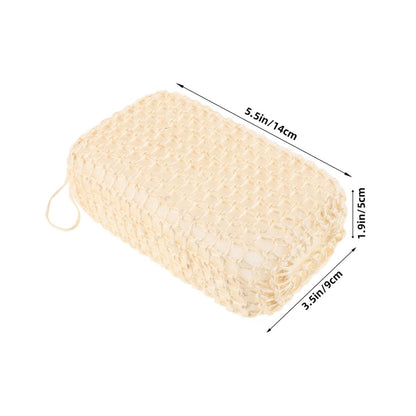 PartyKindom Natural Jute Bath Sponge – Exfoliating Shower Scrubber for Body Cleansing, 1-Pack, Beige