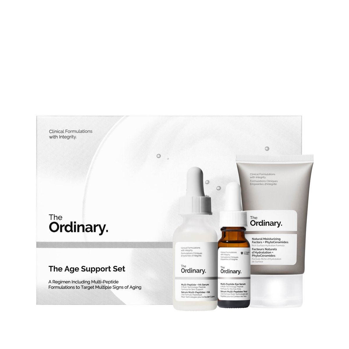The Ordinary Age Support Set - 3-Step Anti-Aging Skin Regimen with Multi-Peptide + HA, Multi-Peptide Eye Serum, and Natural Moisturizing Factors + PhytoCeramides Avelisse