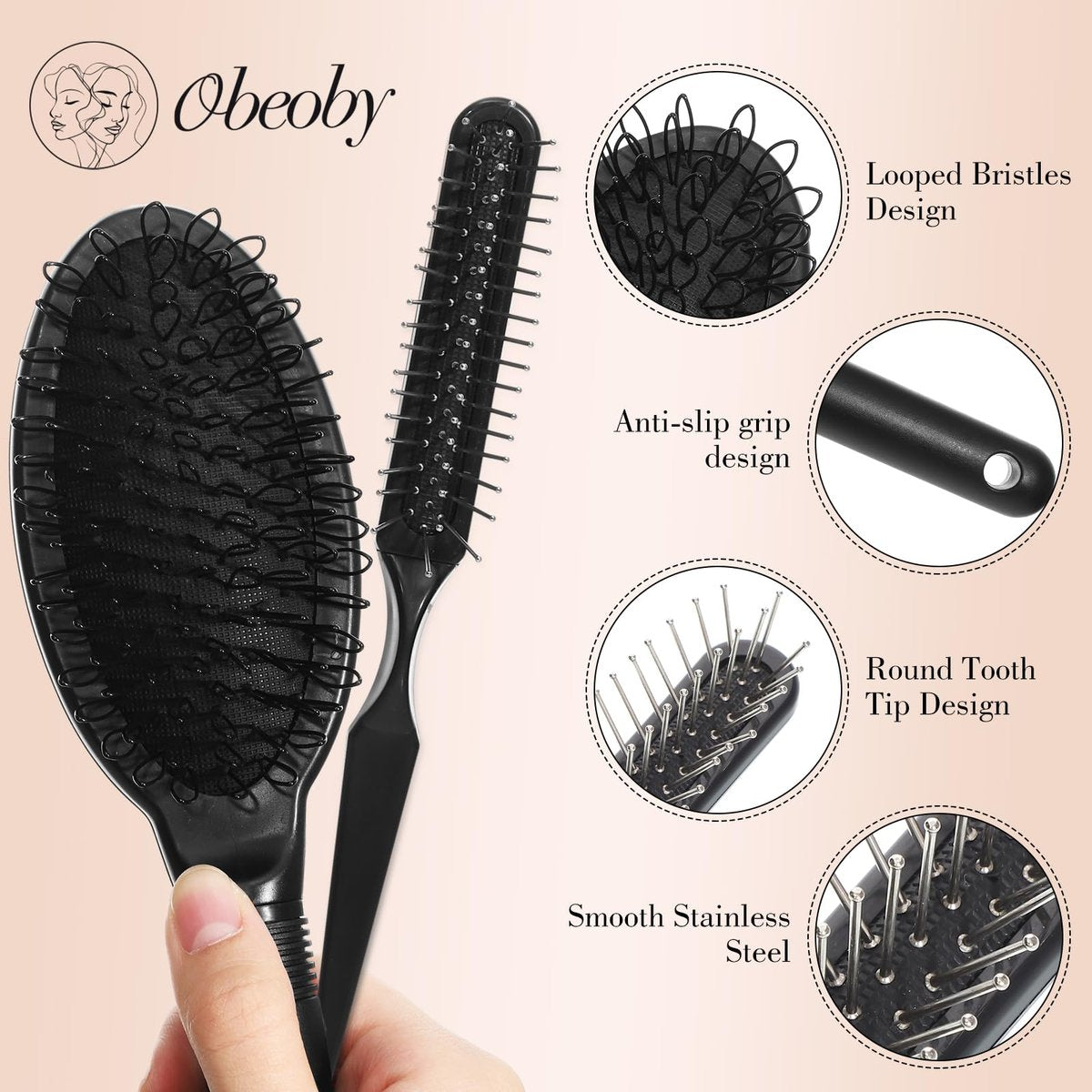 Wig Stand and Wig Brush Comb Set – Wig Holder Comb Cap for Human and Synthetic Hair - görsel 5