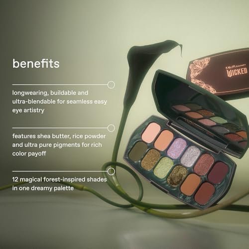 r.e.m. beauty by Ariana Grande Wicked: For Good | Ozian Forest Eyeshadow Palette | 12 Highly Pigmented Shades | Matte, Duo-Chrome, Shimmer & Glitter Avelisse