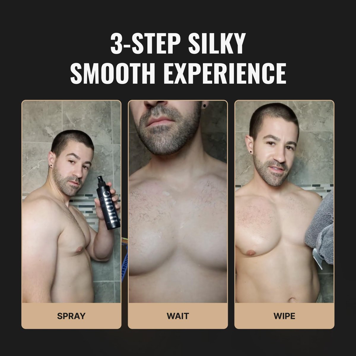 Superior Mane Hair Removal Spray for Men – Painless No Shave Depilatory Spray for Chest, Back, Legs, Arms & Groin – Fast Acting Body Hair Remover for Sensitive Skin, Smooth Results (5 Fl Oz) Avelisse