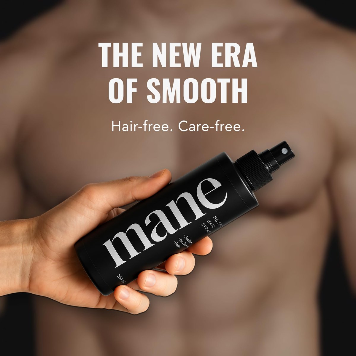 Superior Mane Hair Removal Spray for Men – Painless No Shave Depilatory Spray for Chest, Back, Legs, Arms & Groin – Fast Acting Body Hair Remover for Sensitive Skin, Smooth Results (5 Fl Oz) Avelisse