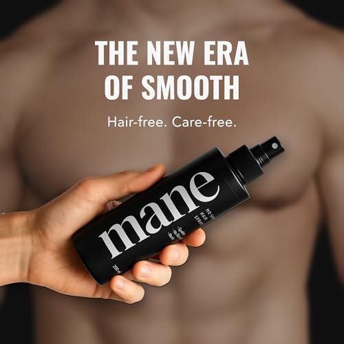 Superior Mane Hair Removal Spray for Men – Painless No Shave Depilatory Spray for Chest, Back, Legs, Arms & Groin – Fast Acting Body Hair Remover for Sensitive Skin, Smooth Results (5 Fl Oz) Avelisse