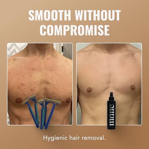 Superior Mane Hair Removal Spray for Men – Painless No Shave Depilatory Spray for Chest, Back, Legs, Arms & Groin – Fast Acting Body Hair Remover for Sensitive Skin, Smooth Results (5 Fl Oz) Avelisse
