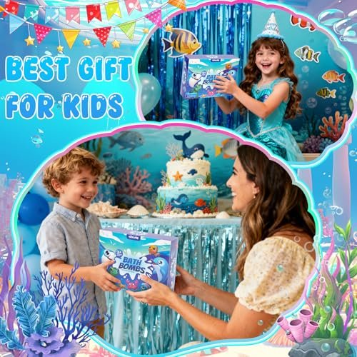 Toylink Ocean Bath Bombs for Kids with Toys Inside - 12 Pack Shell Bath Bombs with Surprise Sea Animal Toys - Handmade Bubble Bath Fizzies for Boys Girls - Birthday Christmas Gift Set Avelisse