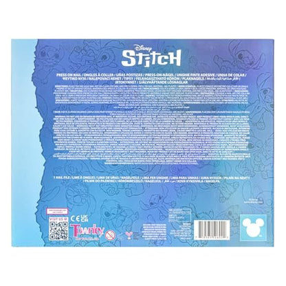 Disney Stitch 84 Pcs Glitter Glamup Metallic Press-On Nails Set for Kids, Girls, Tweens Ages 6+ by Townley Girl
