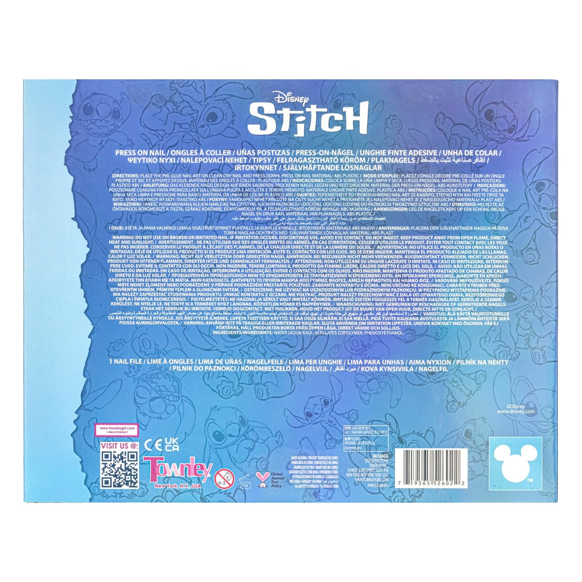 Disney Stitch 84 Pcs Glitter Glamup Metallic Press-On Nails Set for Kids, Girls, Tweens Ages 6+ by Townley Girl - görsel 17