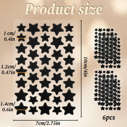 LXUEJIE 240 Count Black Star Pimple Patches for Face - Cute Hydrocolloid Acne Patches, Invisible Absorbing Stickers for Zit Treatment