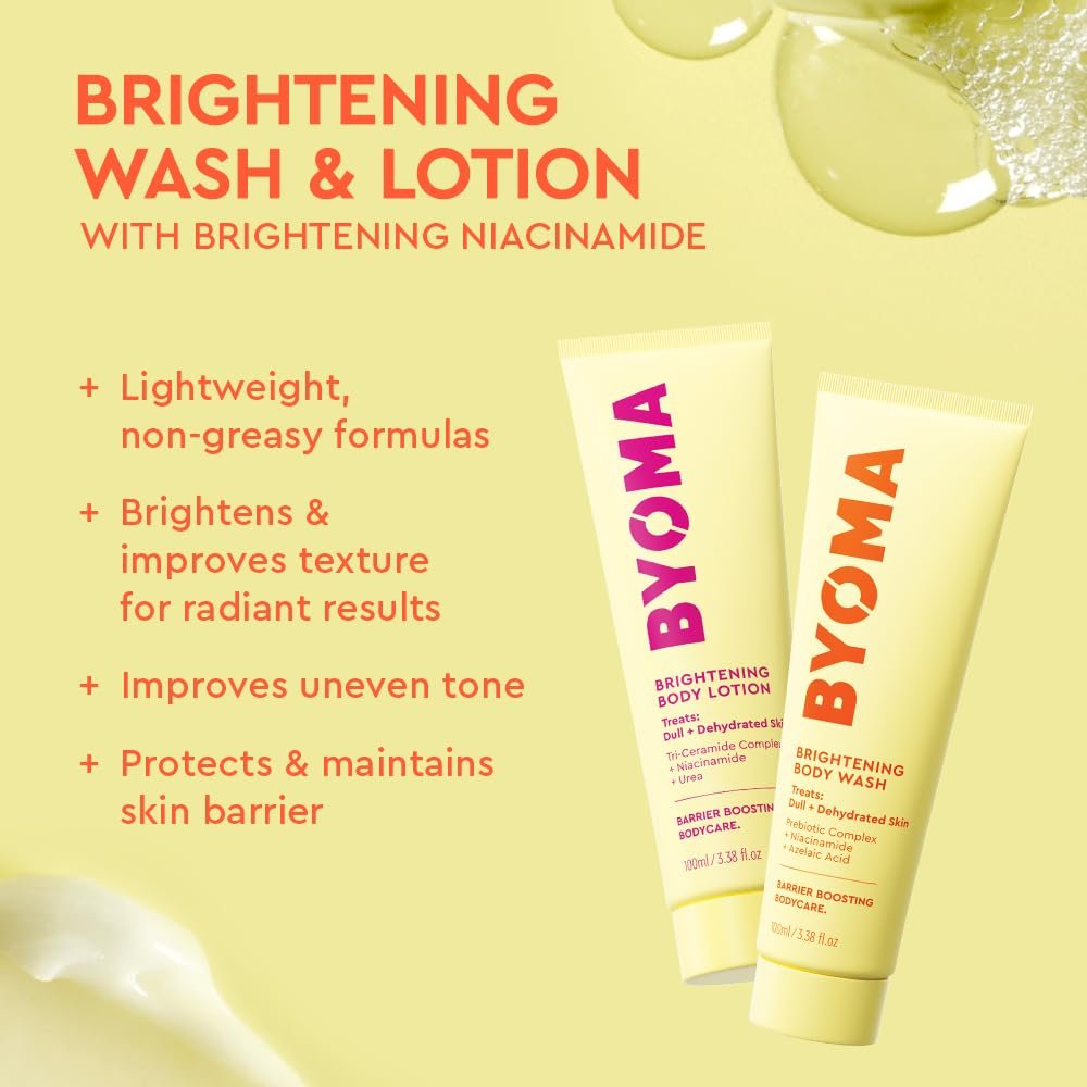 BYOMA Body Care Holiday Gift Set (6-Piece Kit) - Hydrating, Brightening & Sensitive Body Wash & Lotion - Travel Size, Supports Skin Barrier Avelisse