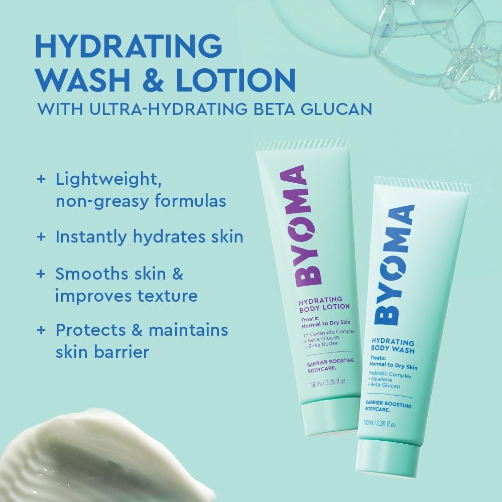 BYOMA Body Care Holiday Gift Set (6-Piece Kit) - Hydrating, Brightening & Sensitive Body Wash & Lotion - Travel Size, Supports Skin Barrier Avelisse