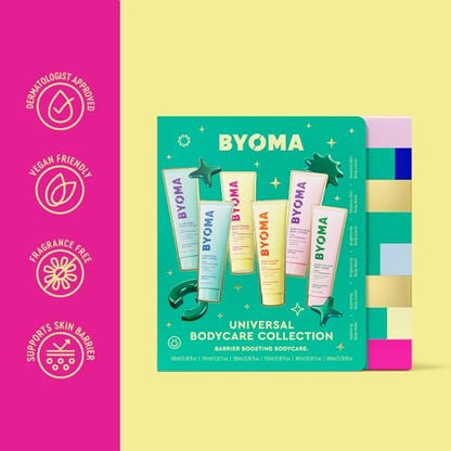 BYOMA Body Care Holiday Gift Set (6-Piece Kit) - Hydrating, Brightening & Sensitive Body Wash & Lotion - Travel Size, Supports Skin Barrier Avelisse