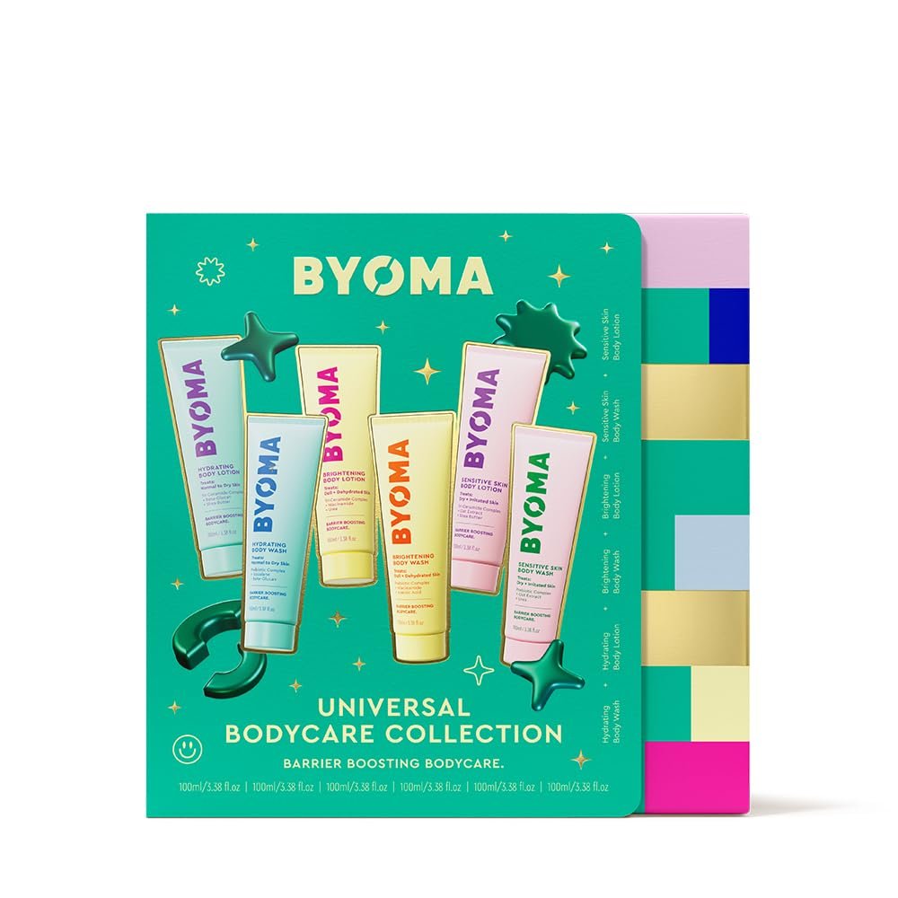 BYOMA Body Care Holiday Gift Set (6-Piece Kit) - Hydrating, Brightening & Sensitive Body Wash & Lotion - Travel Size, Supports Skin Barrier Avelisse