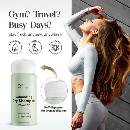 G-Fusion Volumizing Dry Shampoo Powder - Non-Aerosol, Travel Size, Oil Absorbing Hair Refresher, 0.7 oz Avelisse