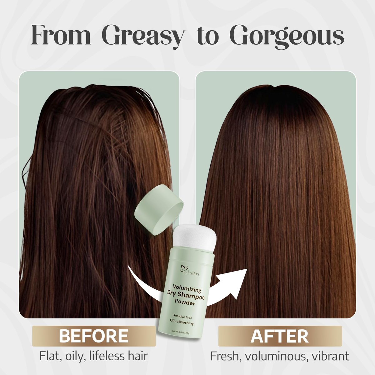 G-Fusion Volumizing Dry Shampoo Powder - Non-Aerosol, Travel Size, Oil Absorbing Hair Refresher, 0.7 oz Avelisse