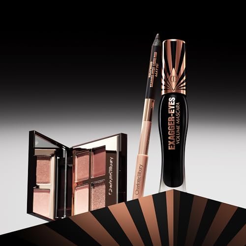 Charlotte Tilbury Bigger, Brighter Eyeshadow Palette - Exagger-Eyes - Rose Gold Shimmer & Satin Matte Quad Avelisse