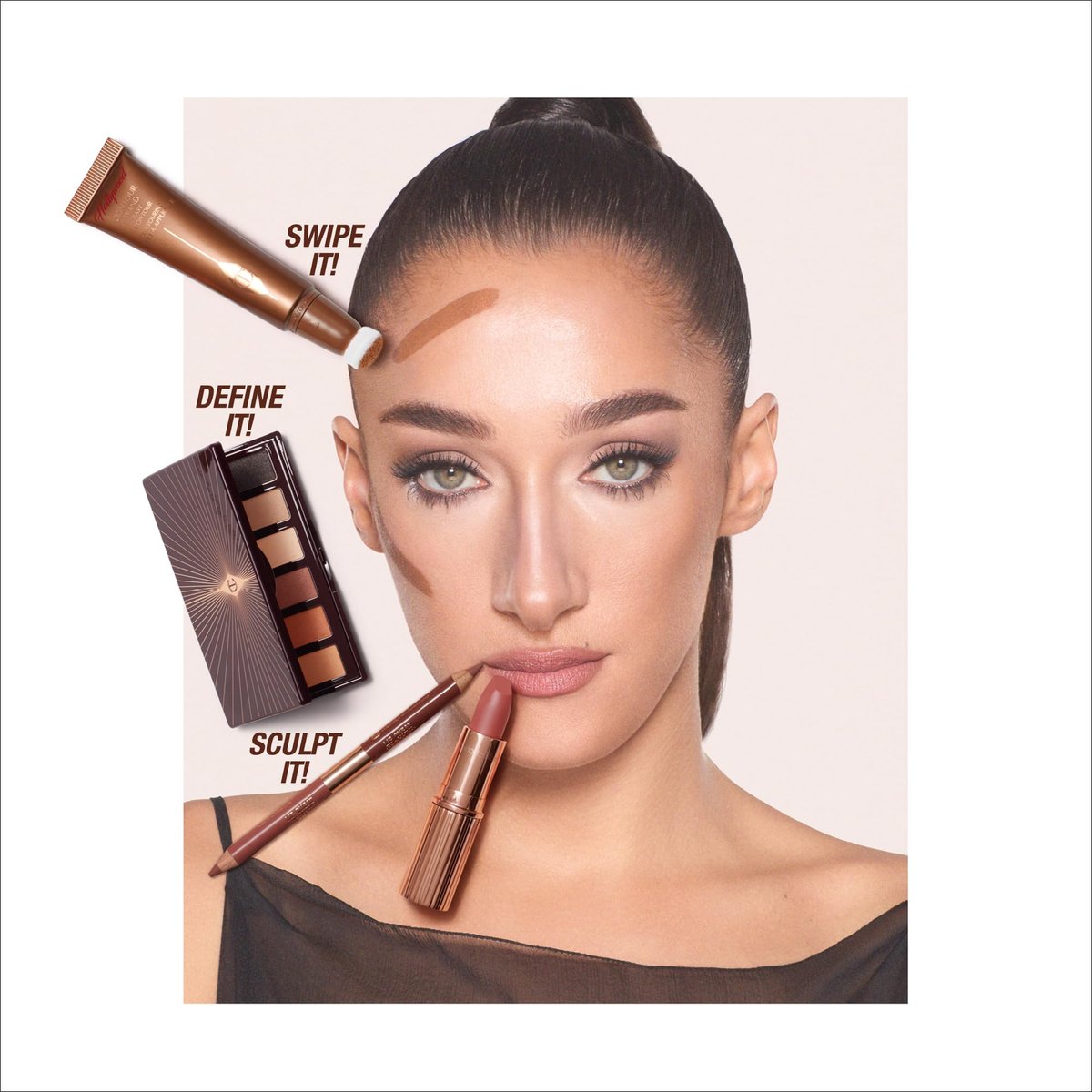 Charlotte Tilbury Super Nudes Easy Eye Eyeshadow Palette – Nude Matte 6-Shade Palette for Effortless 90s Supermodel Smokey Eyes Avelisse