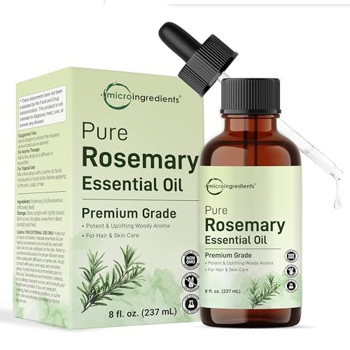 Micro Ingredients Rosemary Essential Oil for Hair, Scalp & Skin – 100% Pure & Natural, 8 fl oz with Dropper - görsel 2