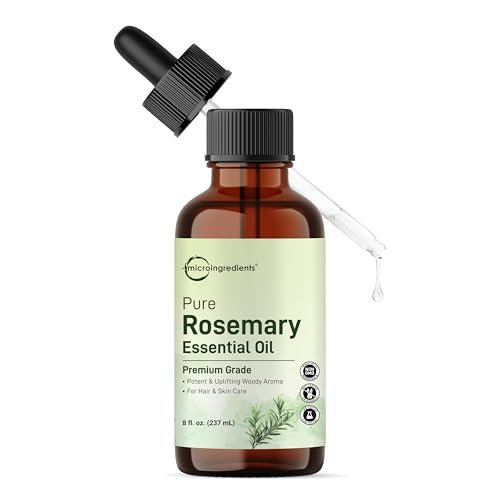 Micro Ingredients Rosemary Essential Oil for Hair, Scalp & Skin – 100% Pure & Natural, 8 fl oz with Dropper - görsel 14