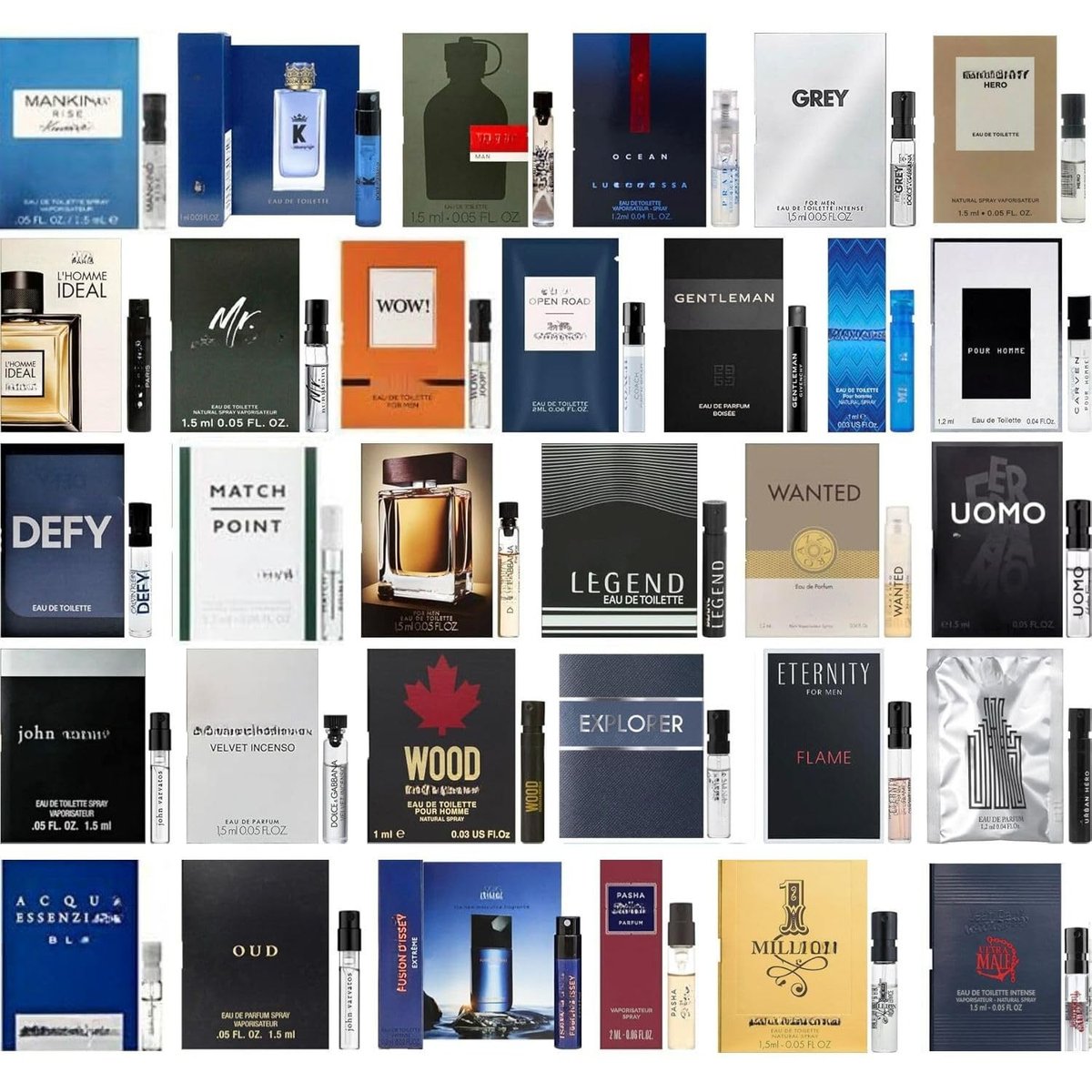 Tradeberry High End Random Selection Designer Fragrance Cologne Sampler Set for Men - 10 Sample Vials Avelisse