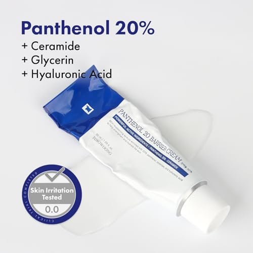 TOSOWOONG Panthenol 20 Barrier Cream – 20% Panthenol, Ceramides & Hyaluronic Acid – Deep Hydration Face Moisturizer – Korean Skincare for All Skin Types – 1.69 fl oz Avelisse