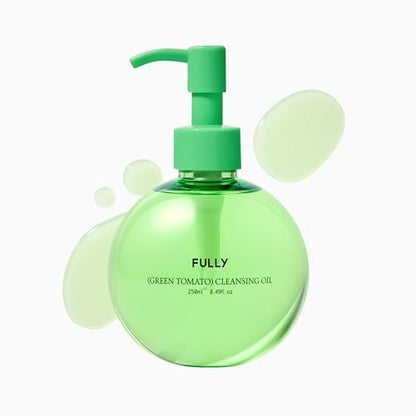 FULLY Green Tomato Pore Cleansing Oil – Daily Oil Cleanser with BHA & Green Tomato for Makeup Removal, Sebum Control, Blackhead Removal – Vegan Korean Skincare, 8.45 fl.oz